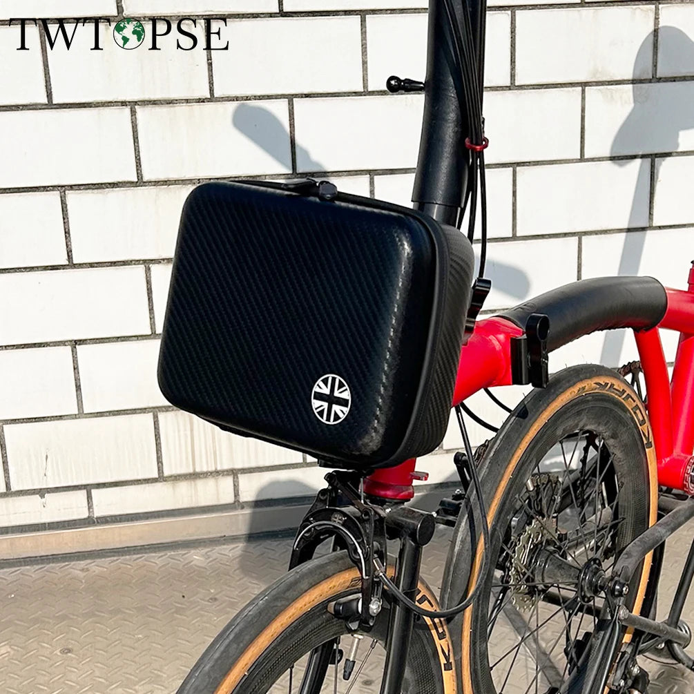 Brompton Mini Hard Case Front Bag – (Carbon Pattern 10” Black)