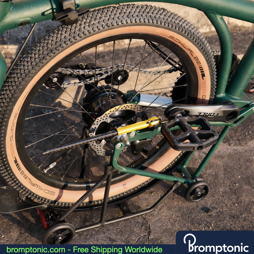 Brompton G Line 20-Inch Bicycle Side Kickstand, apple green, Bromptonic accessory