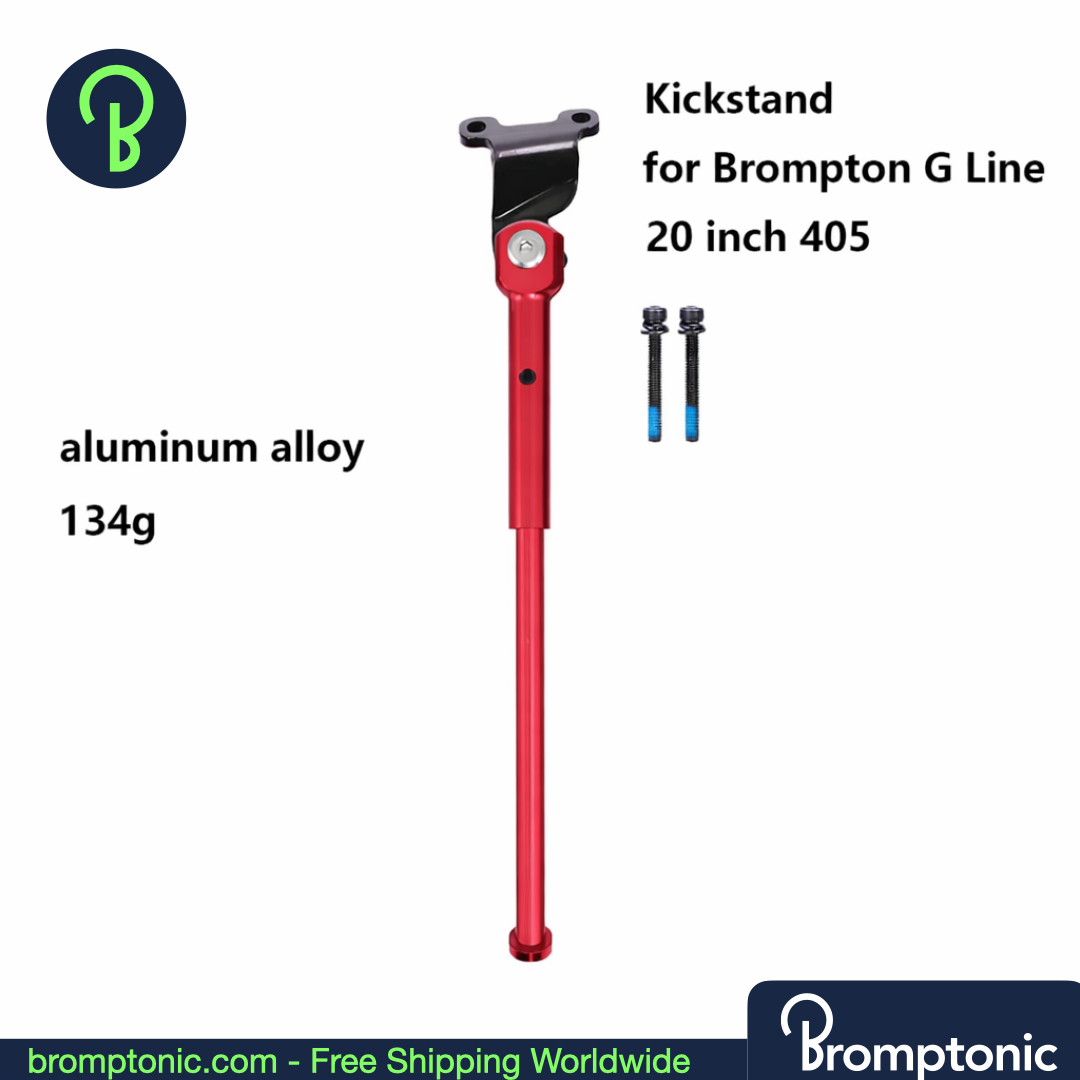Brompton G Line 20-Inch Bicycle Side Kickstand, red, Bromptonic accessory