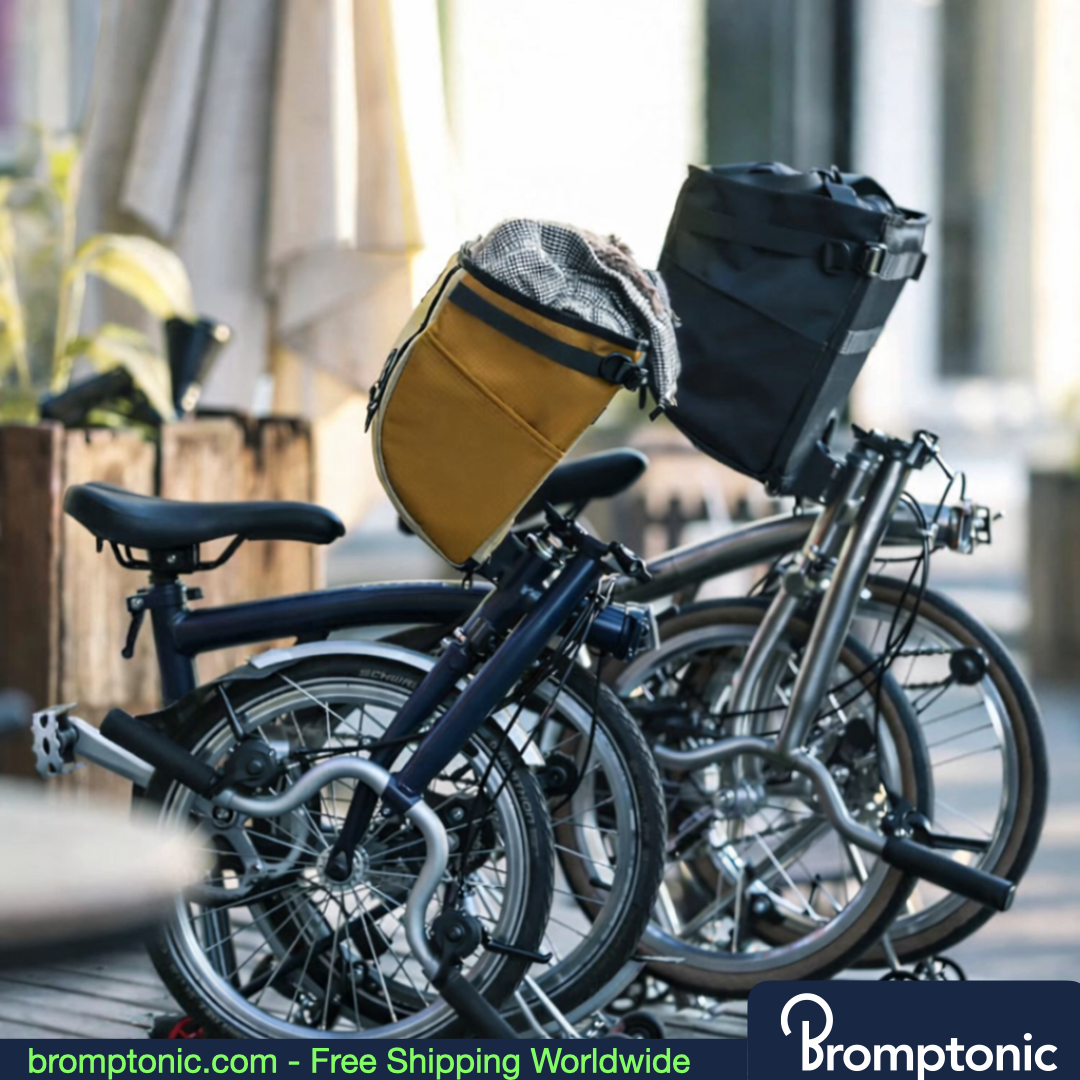 Brompton Foldable Handlebar Shopping Bag 17L/24L, Khaki-24L / China Mainland, Bromptonic accessory