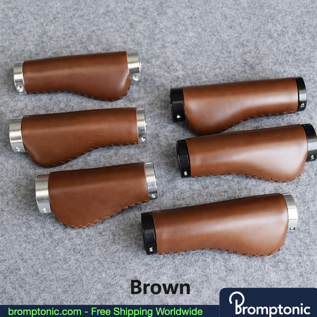 Brompton 128mm Leather Handlebar Grips, view 16, Bromptonic accessory