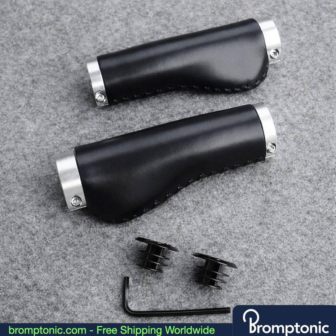 Brompton 128mm Leather Handlebar Grips, view 26, Bromptonic accessory