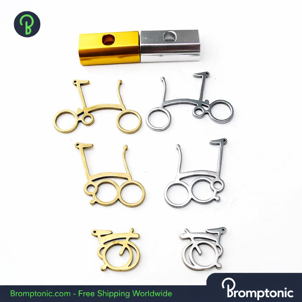 Brompton Key Chain, copper Half unfolded, Bromptonic accessory