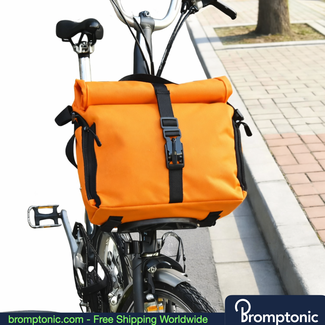 Brompton 7–10L Roll-Top Handlebar Storage Bag, Black, Bromptonic accessory
