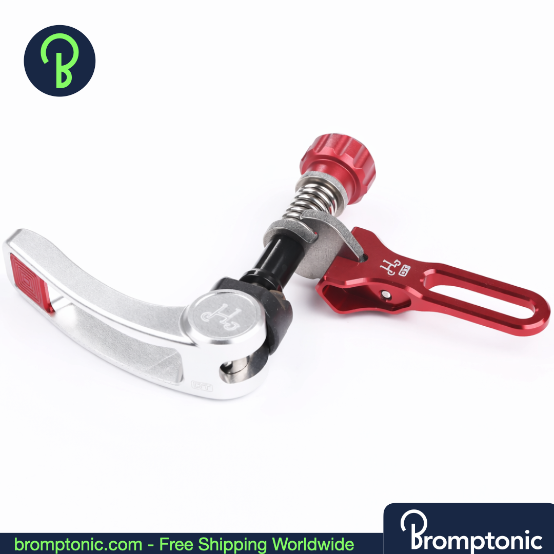 Brompton G-Line Seat Tube Clamp, Silver Orange, Bromptonic accessory