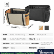 Brompton Foldable Handlebar Shopping Bag 17L/24L, view 13, Bromptonic accessory