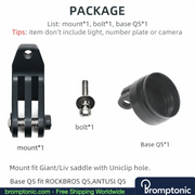Brompton Saddle Mount Holder for Light or Camera, view 14, Bromptonic accessory