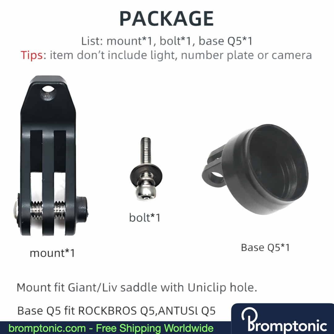 Brompton Saddle Mount Holder for Light or Camera, view 14, Bromptonic accessory