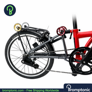 Brompton Rear Rack Easy-Wheel Extension Bar, RED Wheel 2pecs, Bromptonic accessory