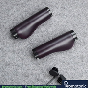 Brompton 128mm Leather Handlebar Grips, view 28, Bromptonic accessory