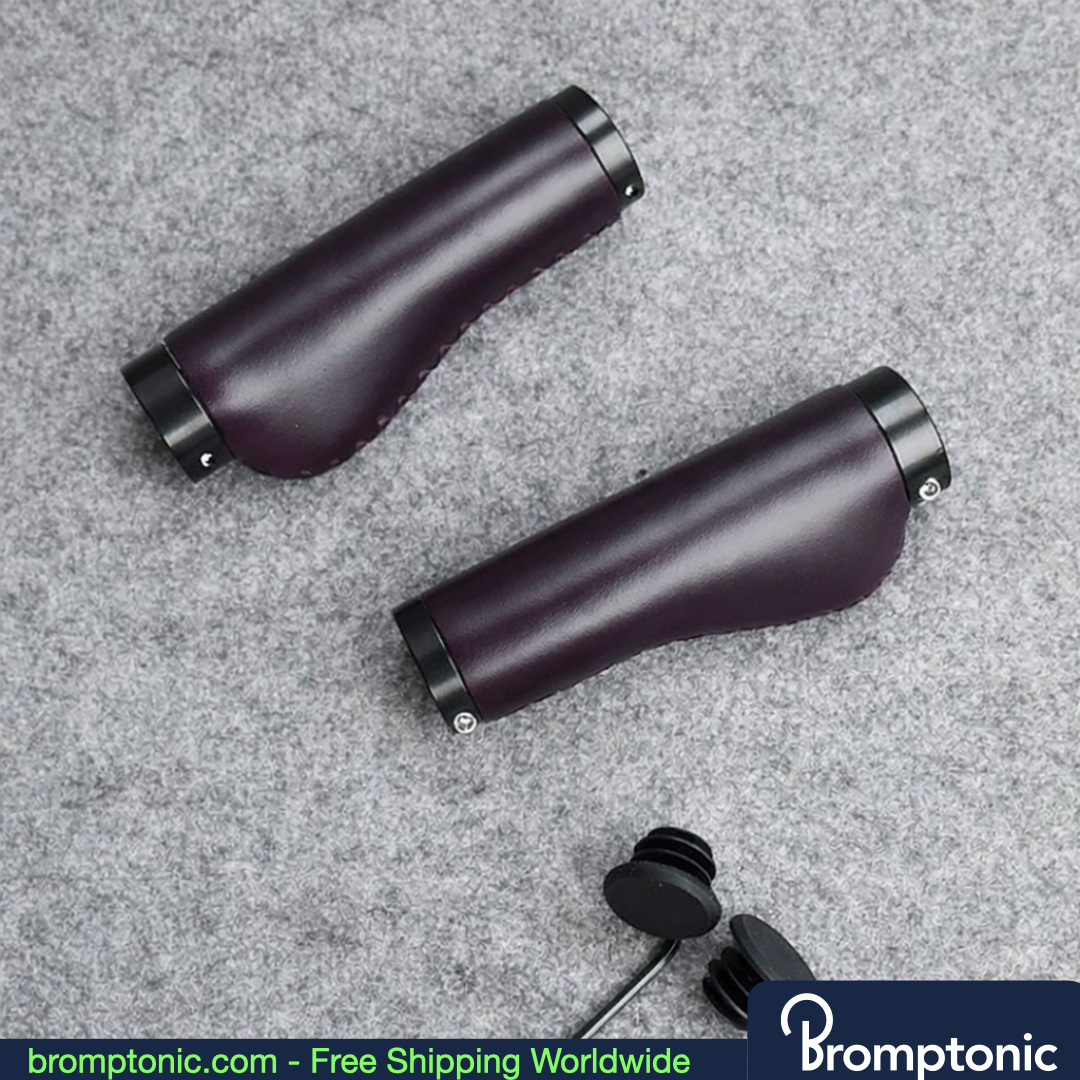 Brompton 128mm Leather Handlebar Grips, view 28, Bromptonic accessory