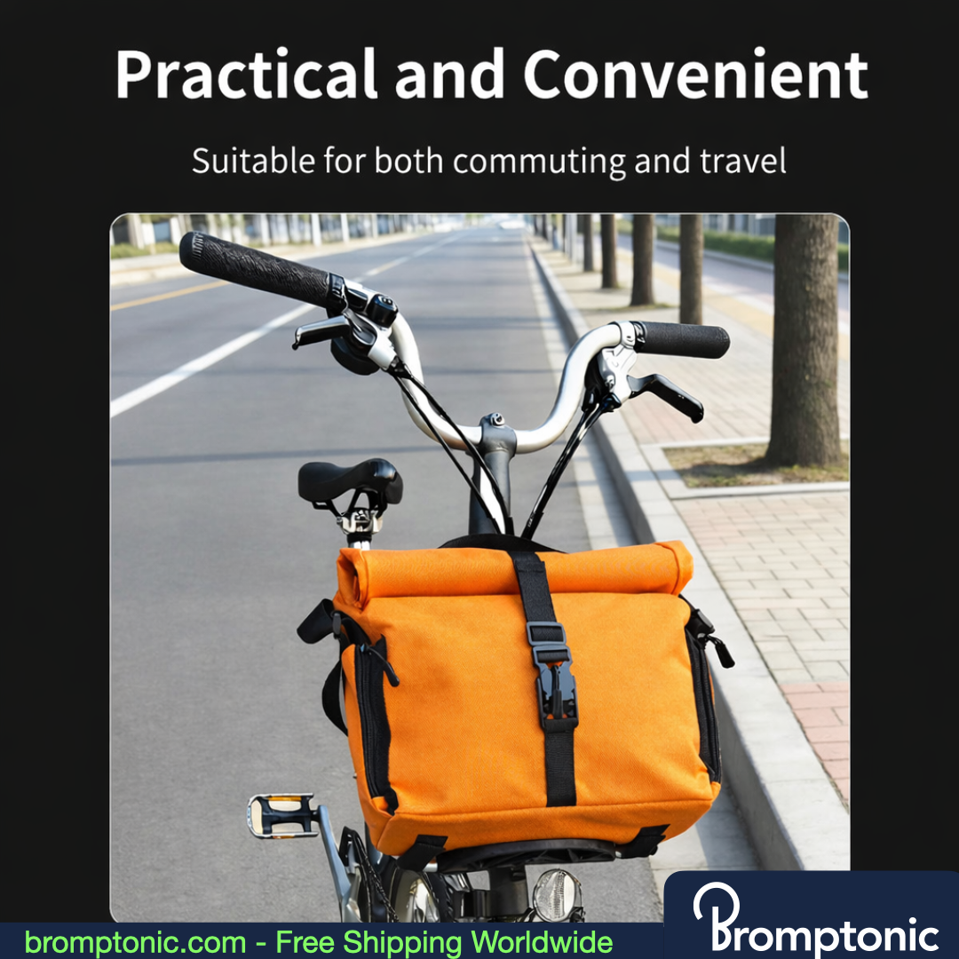 Brompton 7–10L Roll-Top Handlebar Storage Bag, view 19, Bromptonic accessory
