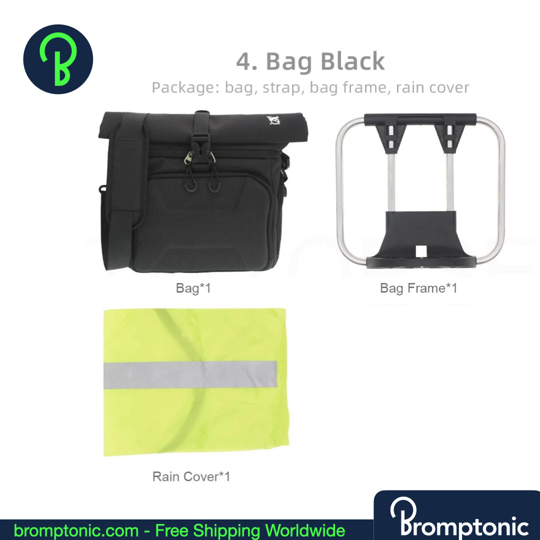 Brompton Roll-Top Front Bag – 12.6L Expandable Hard-Shell Commuter Bag