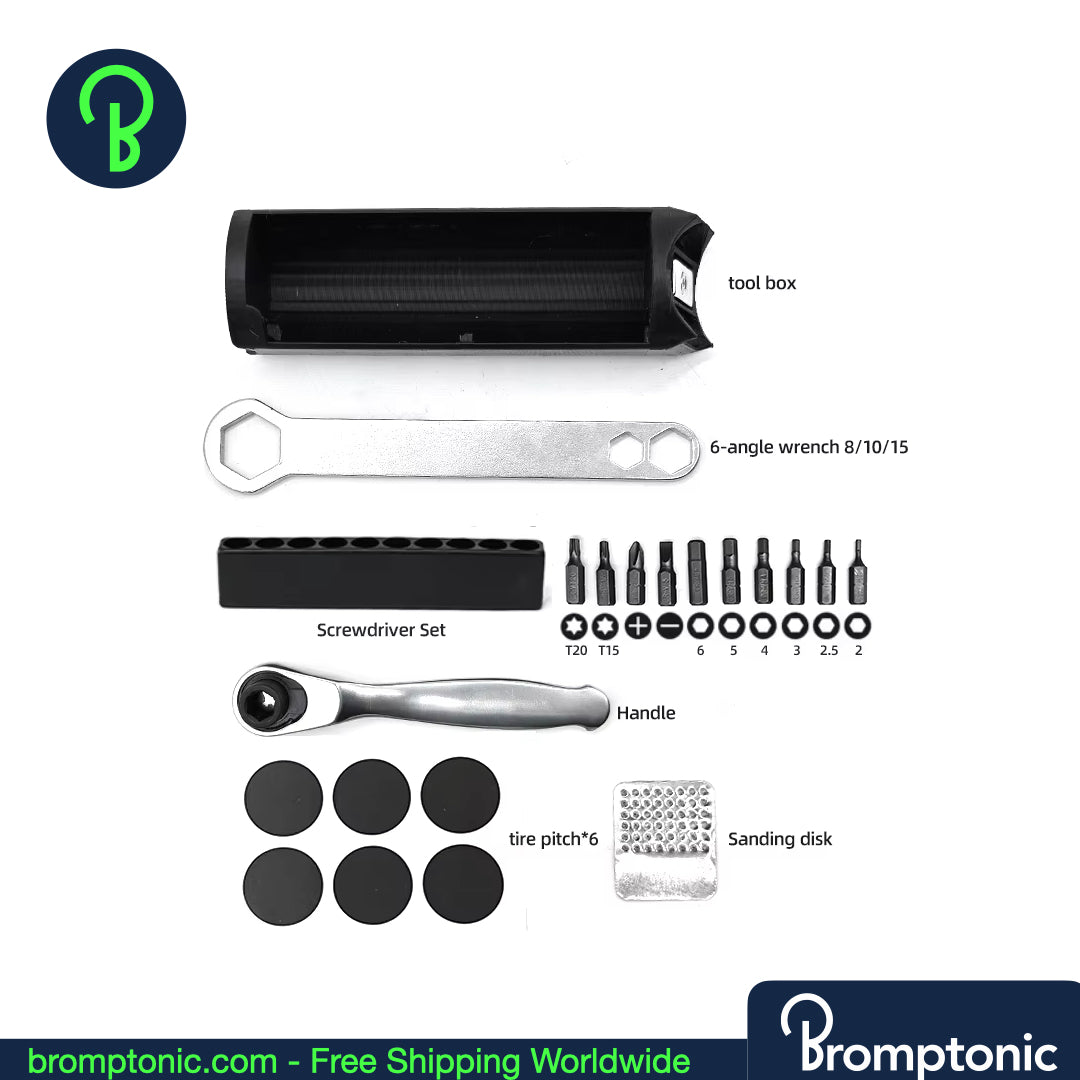 Brompton Hidden Magnetic Tool Box & Repair Set - Kit di stoccaggio integrato nel telaio