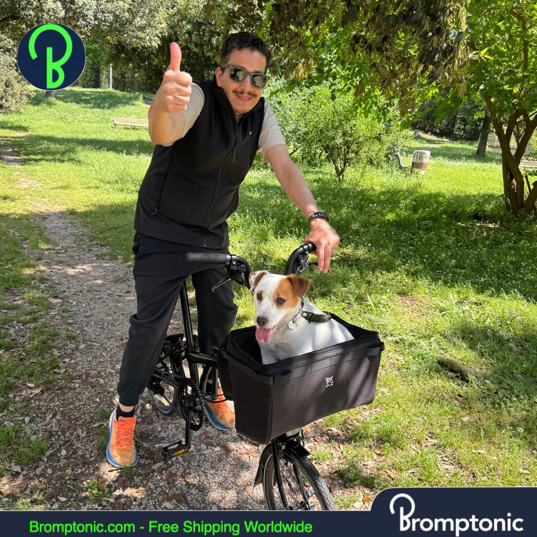 Dog Cat Carrier for Brompton – Large Folding Front Basket