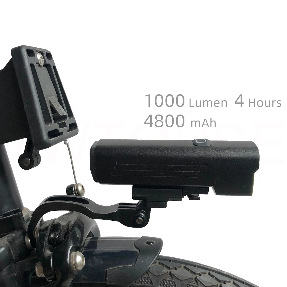 Brompton Front Light 1000 Lumen – USB Rechargeable, Fork-Hole & Handlebar Mount