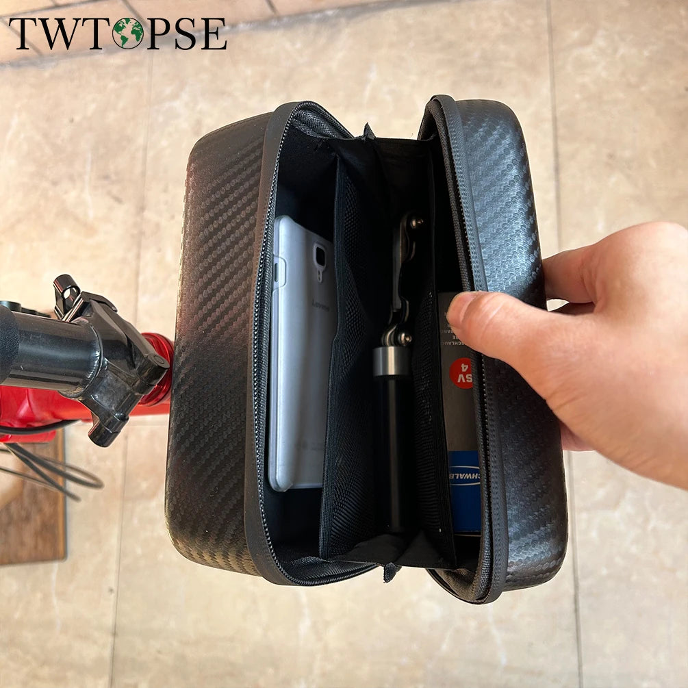 Brompton Mini Hard Case Front Bag – 2.8L (Carbon Pattern / 10” Black)