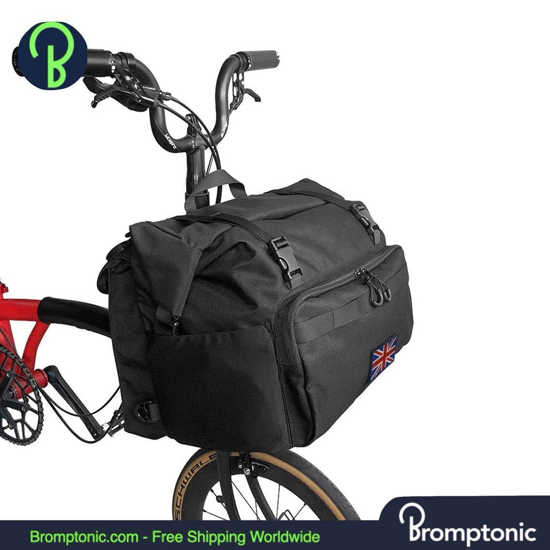 Bolsa delantera Brompton Roll-Top 25L - Estilo mochila con protector de lluvia