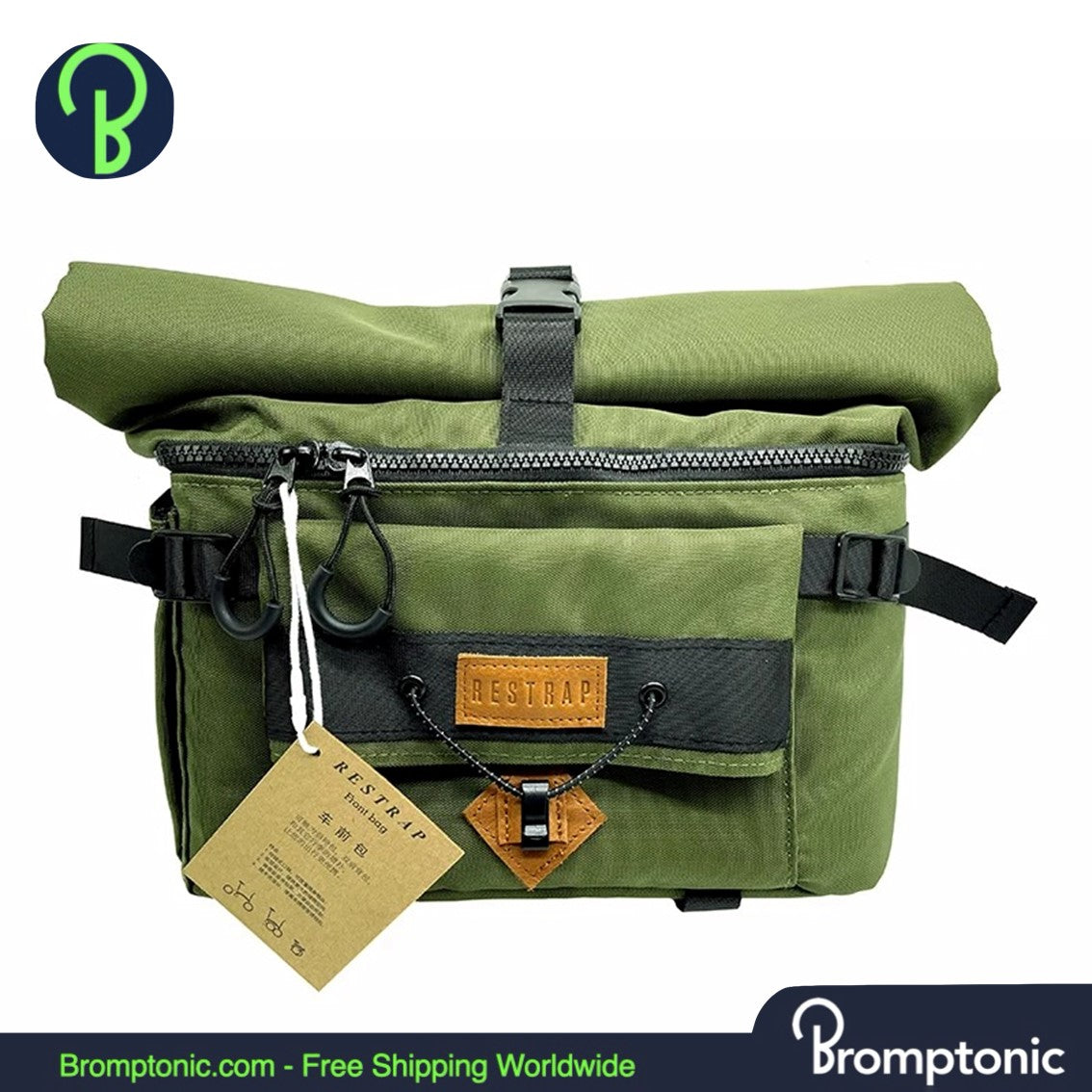 Mochila de ciclismo portátil con bolsa frontal impermeable Brompton