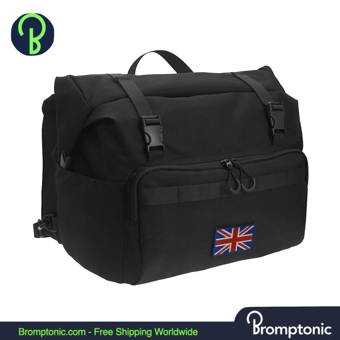Bolsa delantera Brompton Roll-Top 25L - Estilo mochila con protector de lluvia