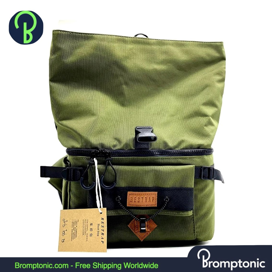Mochila de ciclismo portátil con bolsa frontal impermeable Brompton