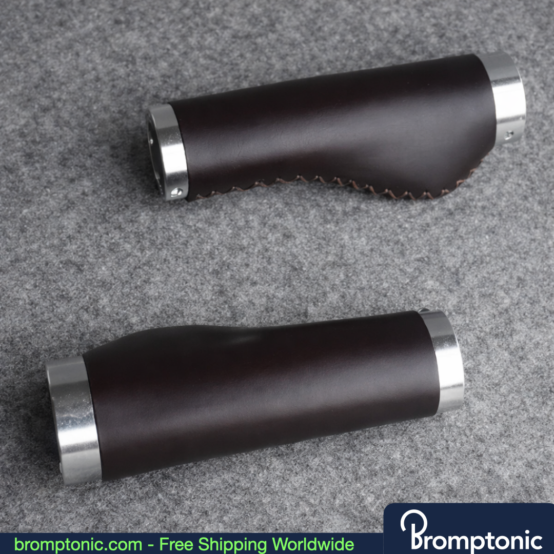 Brompton 128mm Leather Handlebar Grips, view 17, Bromptonic accessory