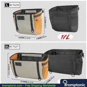 Brompton Foldable Handlebar Shopping Bag 17L/24L, Black-17L / China Mainland, Bromptonic accessory