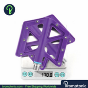 Brompton Ultralight Folding Bike Platform Pedals, Purple, Bromptonic accessory