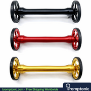 Brompton Rear Rack Easy-Wheel Extension Bar, BLACK Wheel 2pecs, Bromptonic accessory