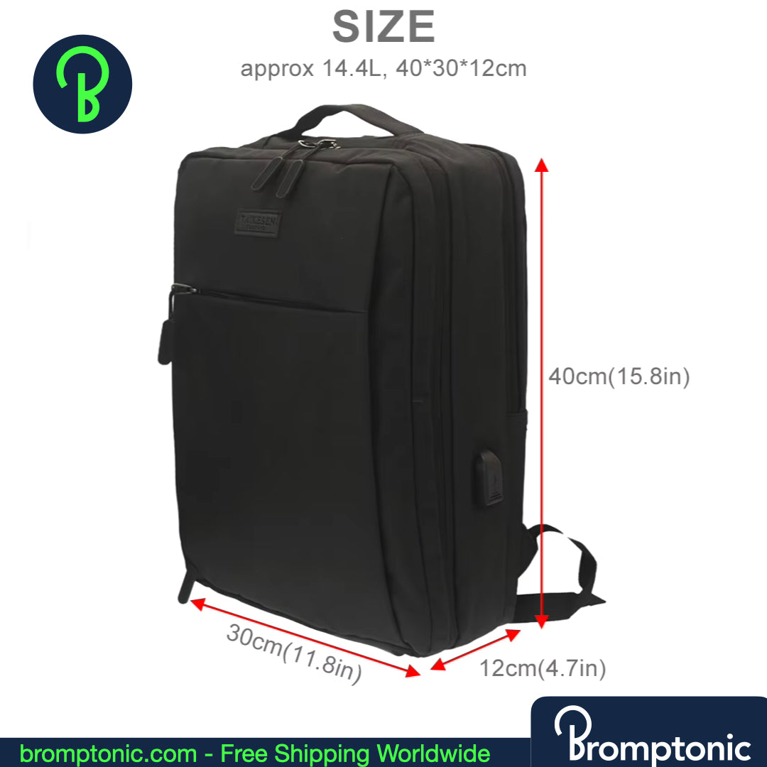 ブロンプトン フロントバックパック 14.4L、ノートパソコン収納可能