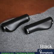 Brompton 128mm Leather Handlebar Grips, Honey Leather with S, Bromptonic accessory