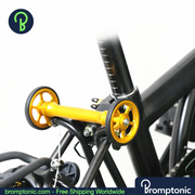 Brompton Rear Rack Easy-Wheel Extension Bar, GOLD Rod, Bromptonic accessory