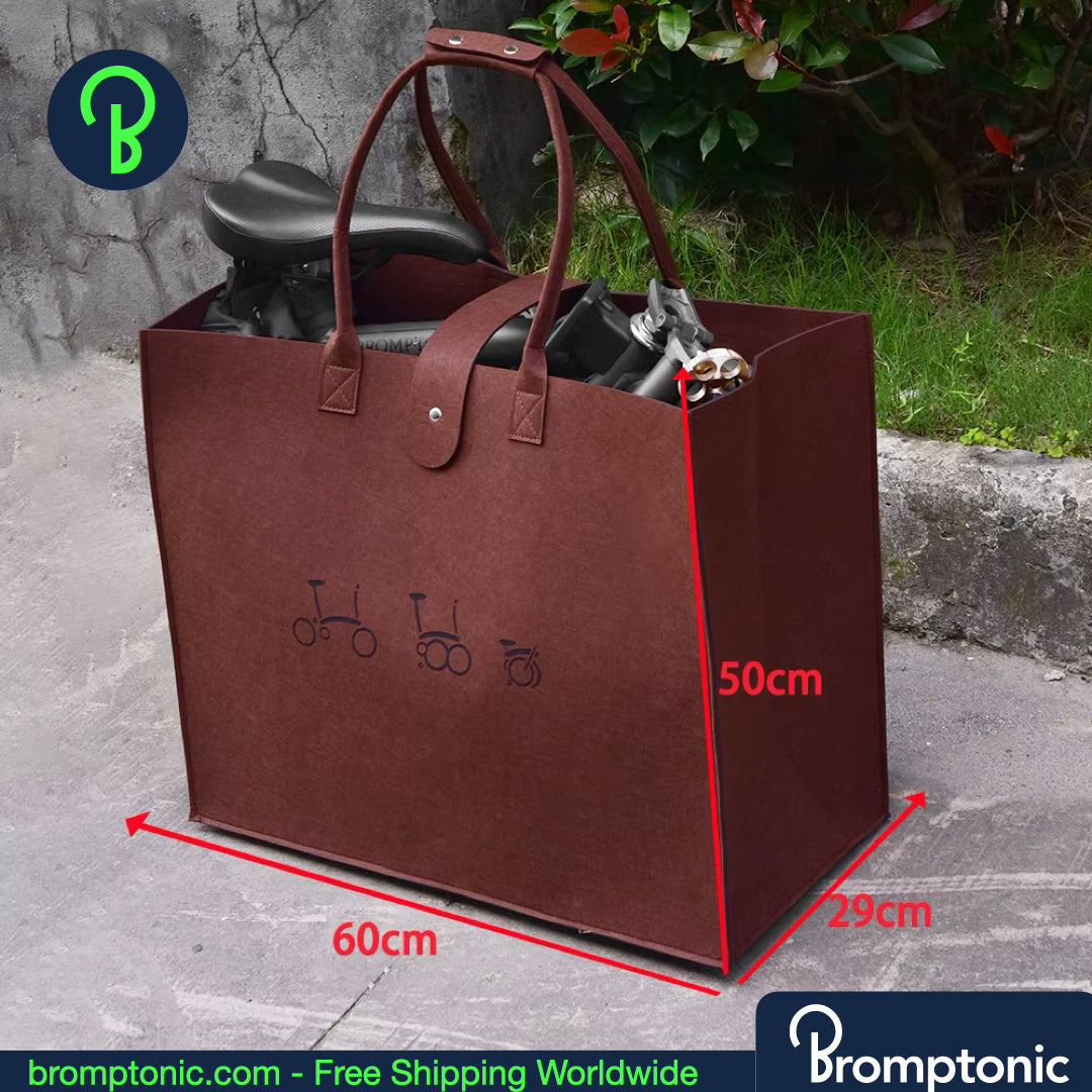 Brompton Carry & Storage Tote Bag – Felt Transport Bag for Folded Brom