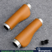 Brompton 128mm Leather Handlebar Grips, view 27, Bromptonic accessory