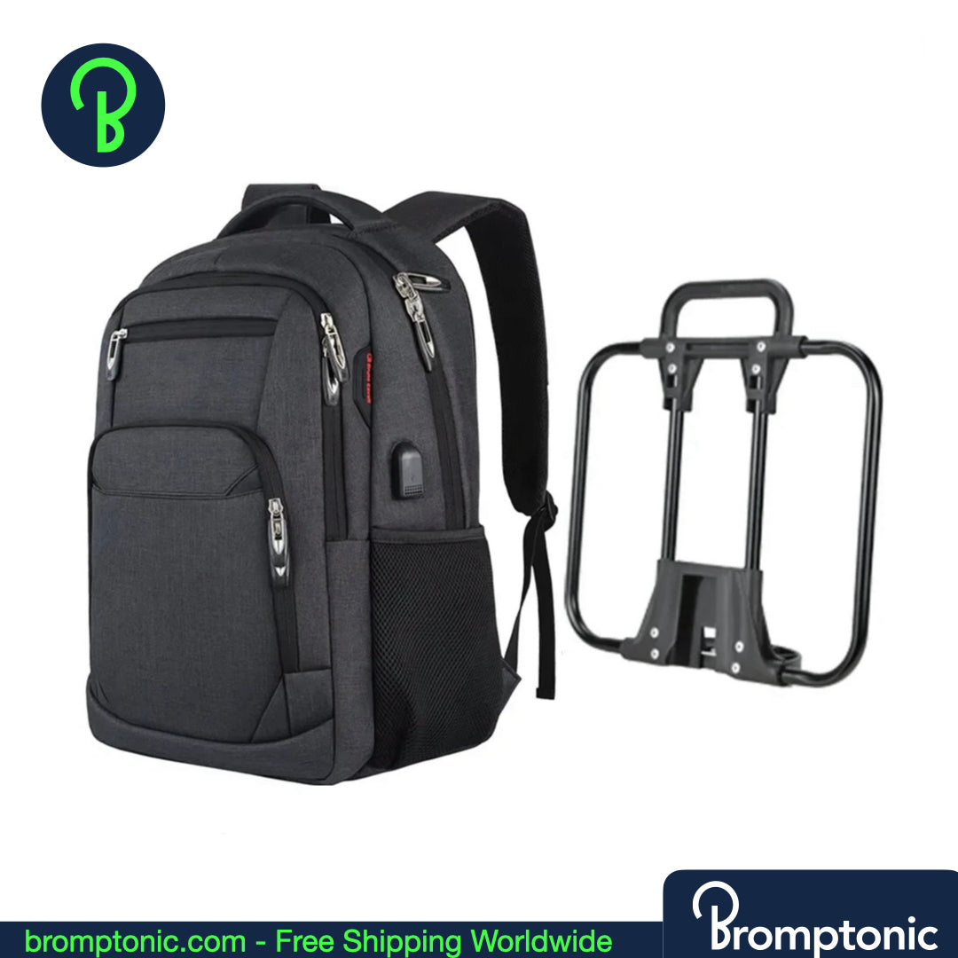 BROMPTON Backpack 14L Black Metro Backpack M, Black, with frame