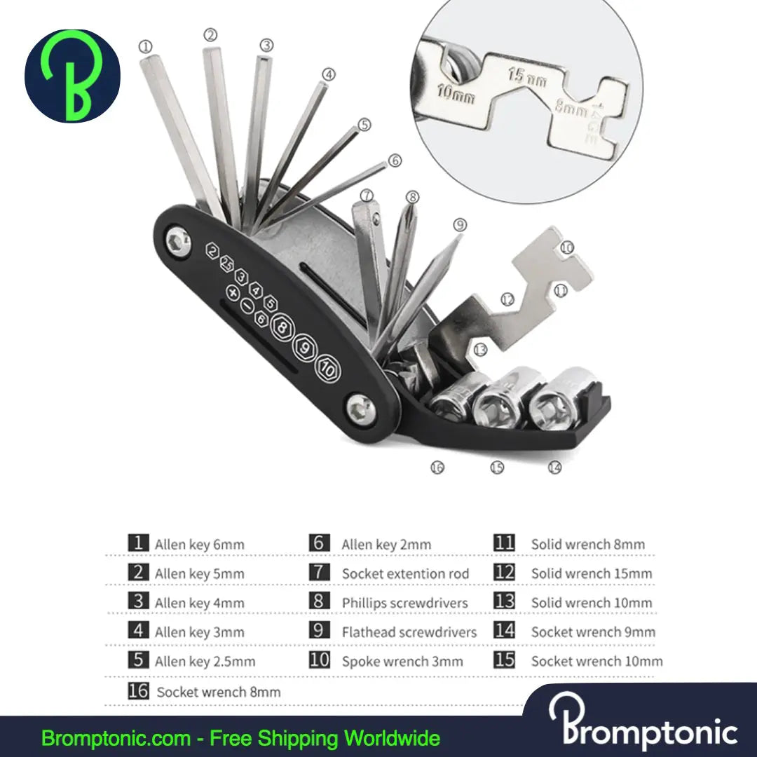 Kit d'outils de réparation de vélo pour votre Brompton - Bromptonic