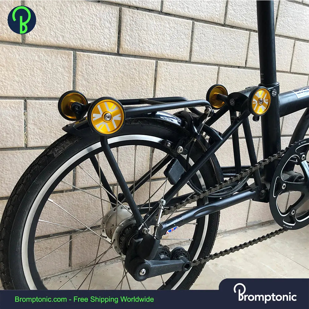 Brompton Rear Rack Wheels With British Flag