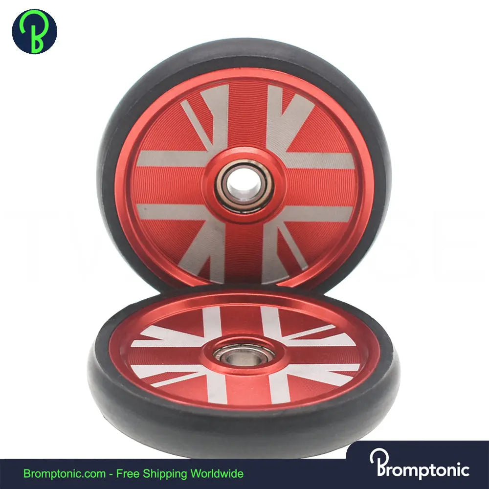 Brompton Rear Rack Wheels With British Flag