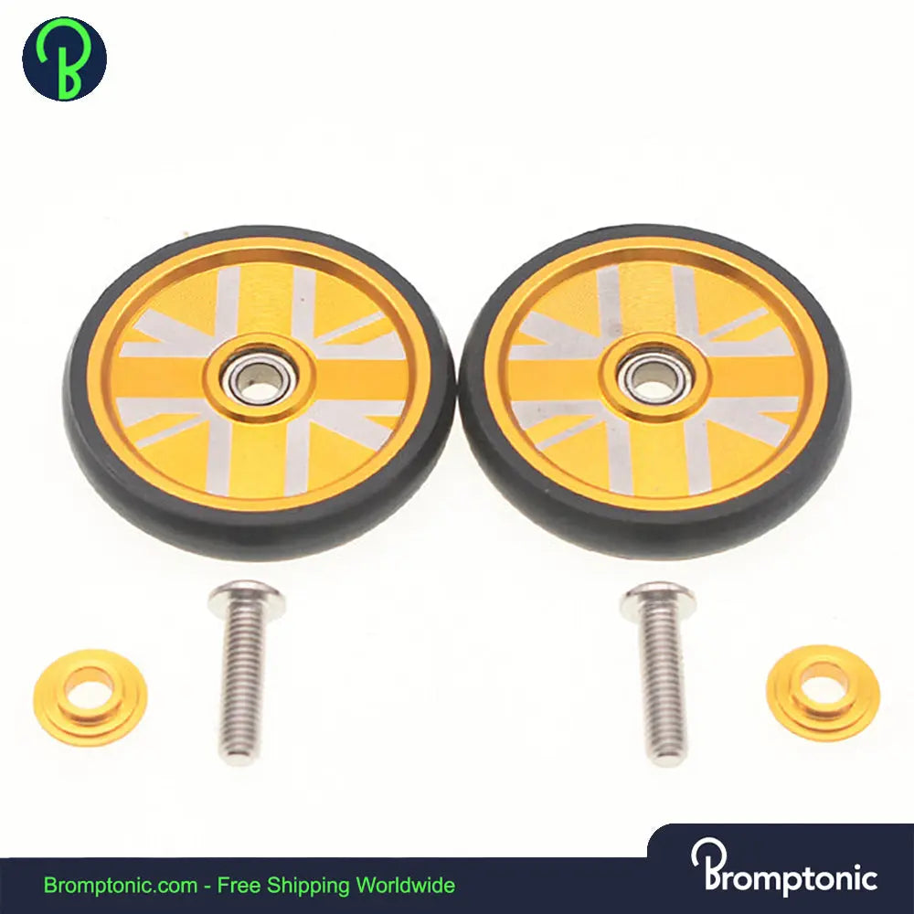 Brompton Rear Rack Wheels With British Flag Bromptonic