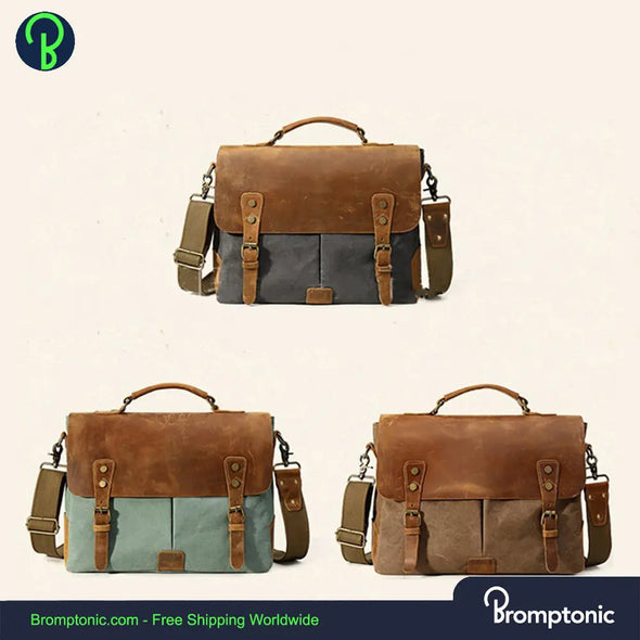 Brompton Retro Laptop Leather Bag Bromptonic