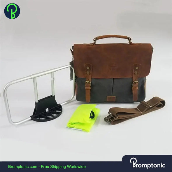 Brompton Retro Laptop Leather Bag Bromptonic