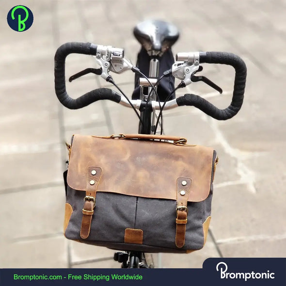 Brompton Retro Laptop Leather Bag Bromptonic