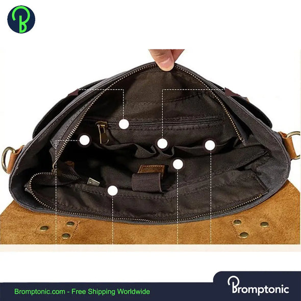 Brompton Retro Laptop Leather Bag Bromptonic